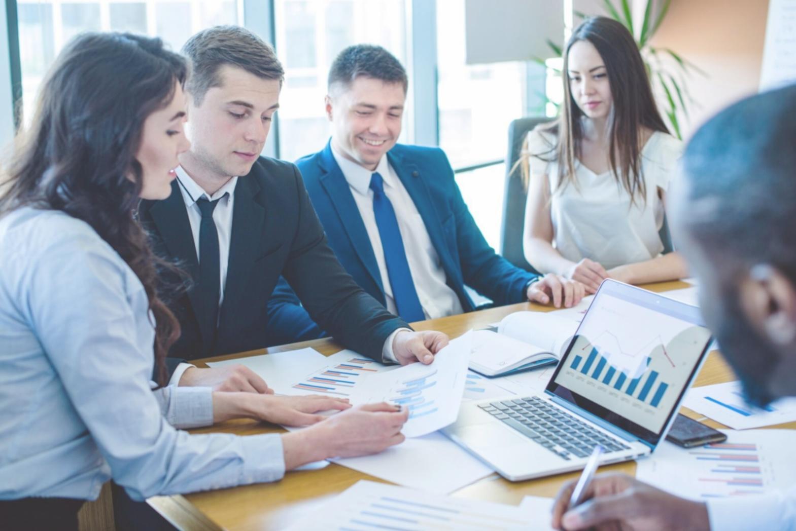 Professional training session with financial software demonstration